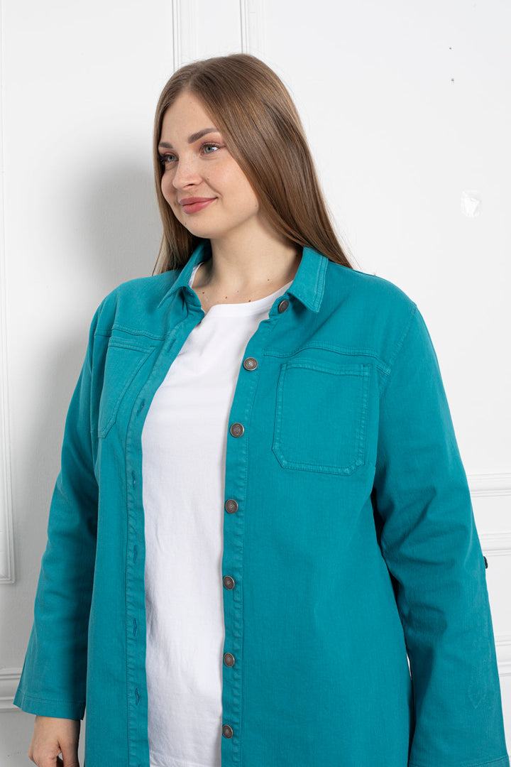 Traper jakna u stilu košulje - tirkizna - My Store