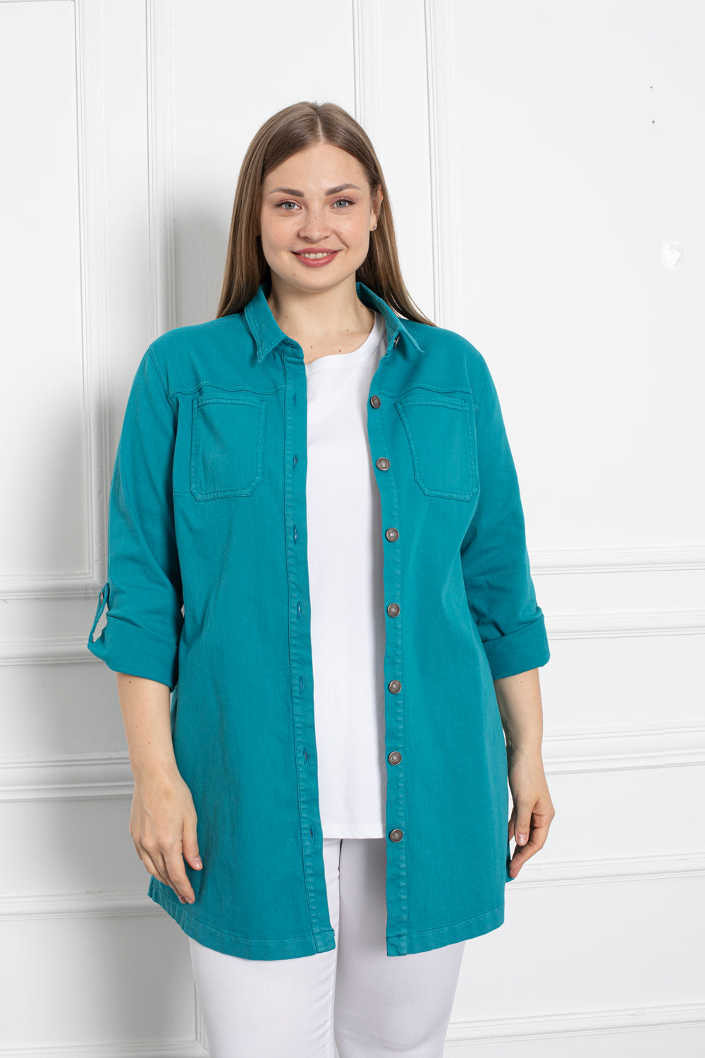 Traper jakna u stilu košulje - tirkizna - My Store