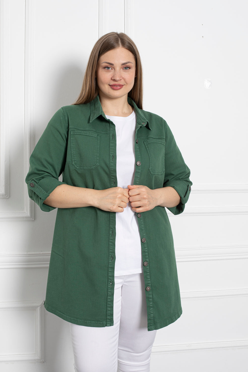Trapper jakna košulje - tamno zelena - My Store