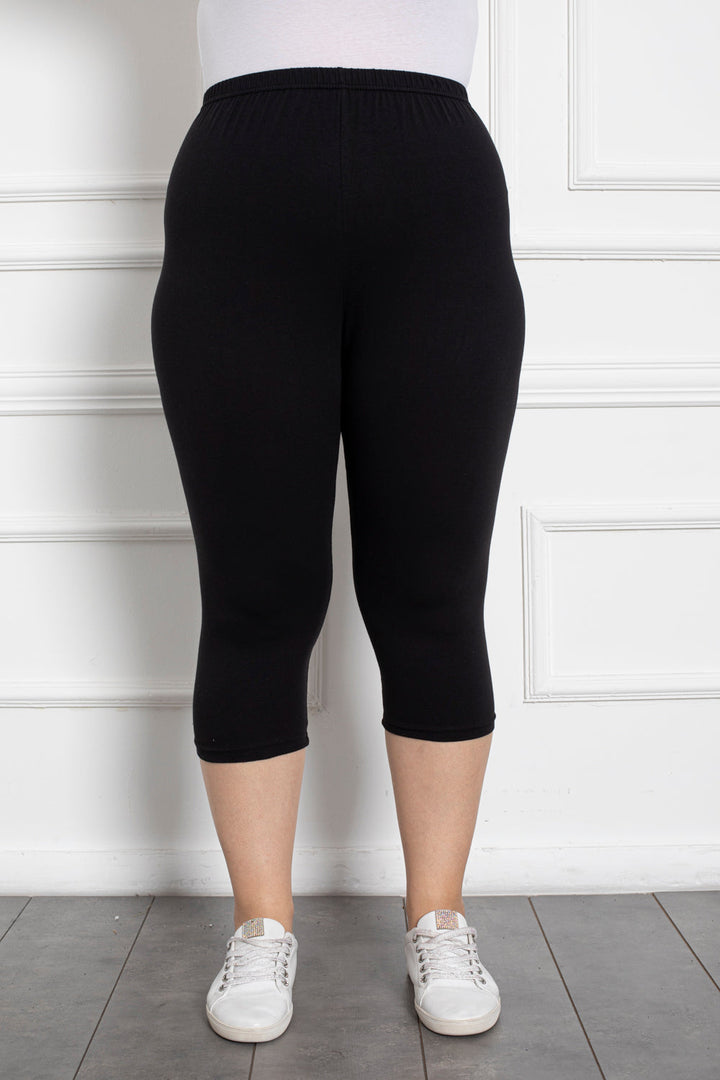 7/8 pamučne tajice do 160cm. hip - crna - Moja trgovina