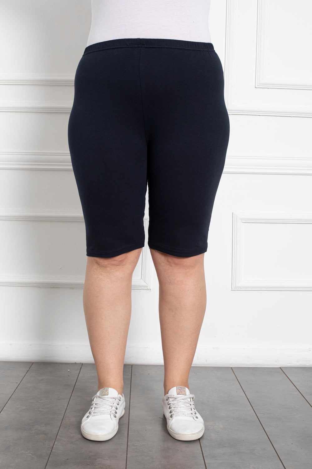 Kratke pamučne tajice do 160 cm. bokovi - tamnoplavi - Moja trgovina