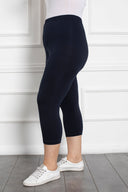 7/8 pamučne tajice do 160cm. bokovi - tamnoplavi