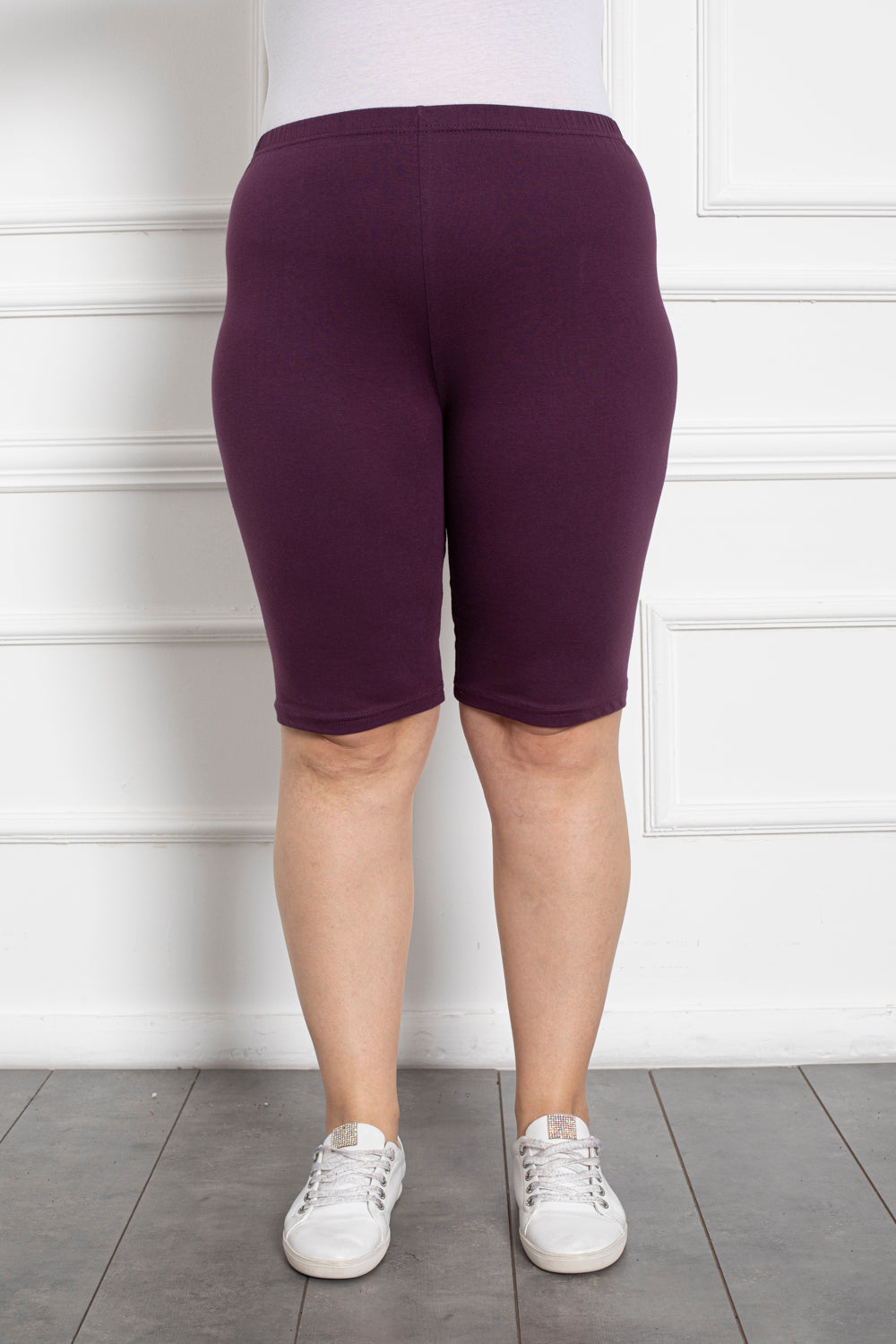 Kratke pamučne tajice do 160 cm. kukovi - lila - Moja trgovina