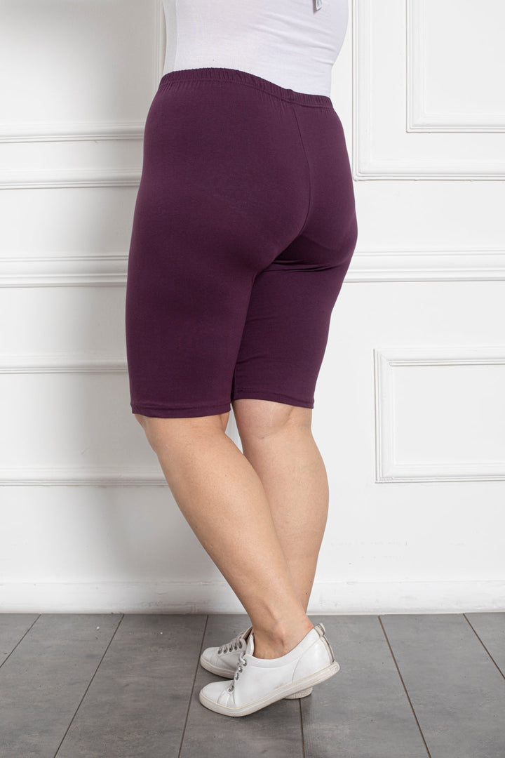 Kratke pamučne tajice do 160 cm. kukovi - lila - Moja trgovina