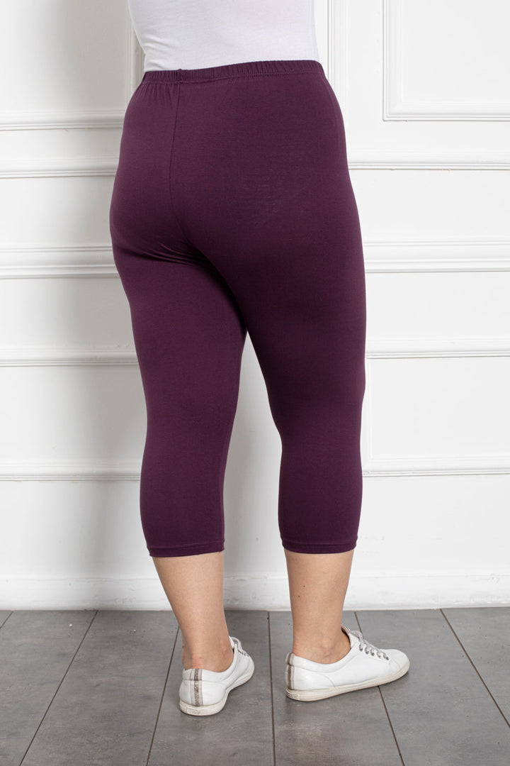 7/8 pamučne tajice do 160cm. kukovi - lila - Moja trgovina