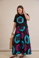 Plus size set od viskoze s etno uzorkom – plavi