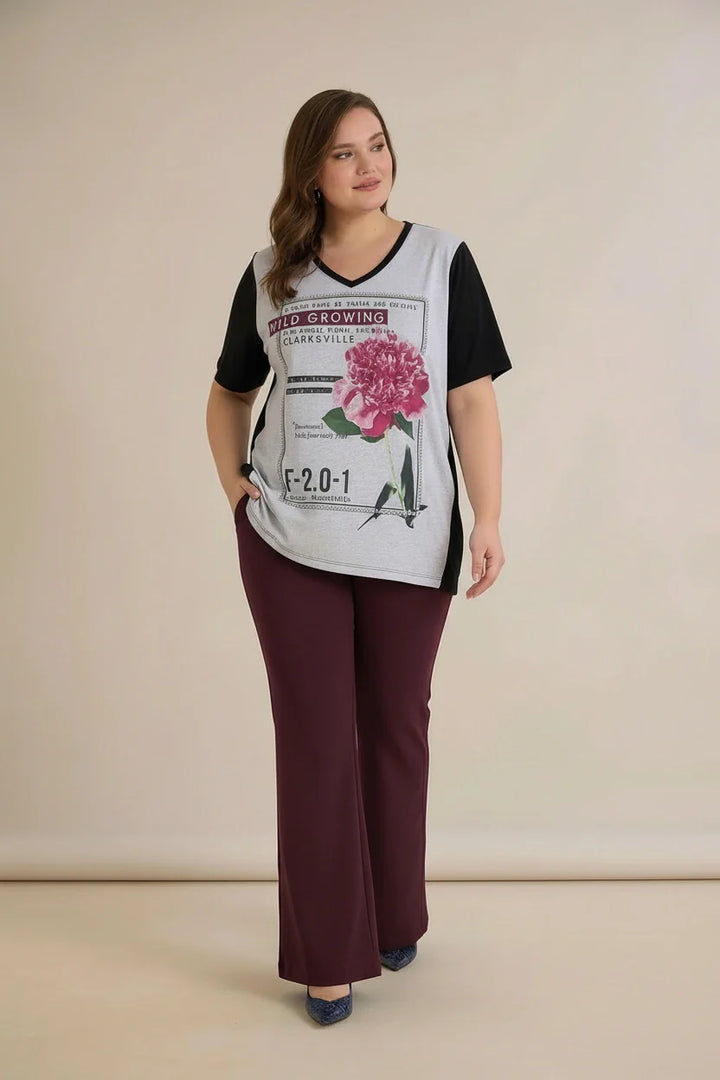 Hlače Borisa širih nogavica sa efektom oblikovanja - Bordo