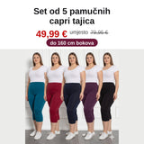 Set od 5 pamučnih capri tajica do 160 cm bokova