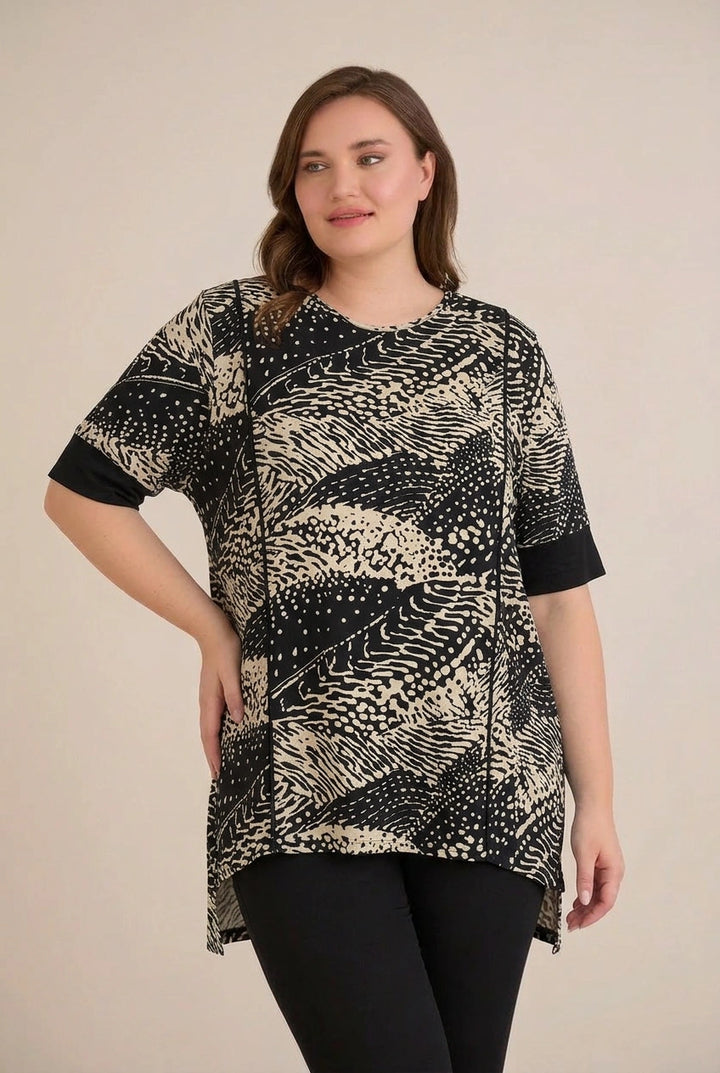 Elastična bluza od viskoze s uzorkom