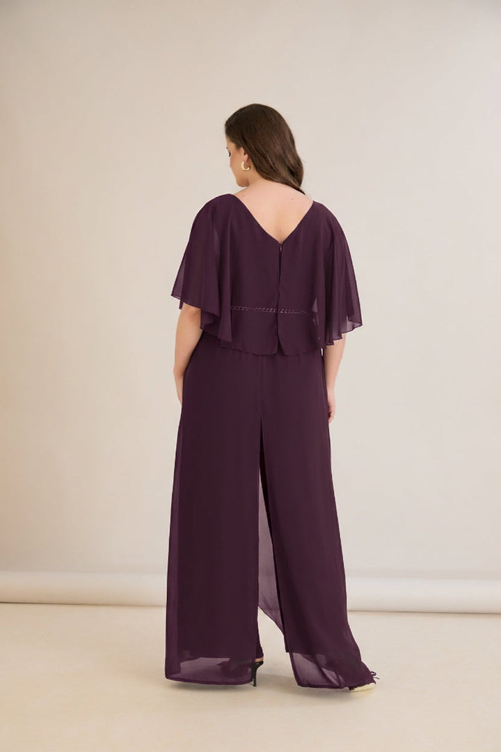 Šifonski kombinezon s lančić remenom – Burgundi