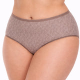 Plus size set: 3 komada dubokih pamučnih gaćica – Moka višebojne