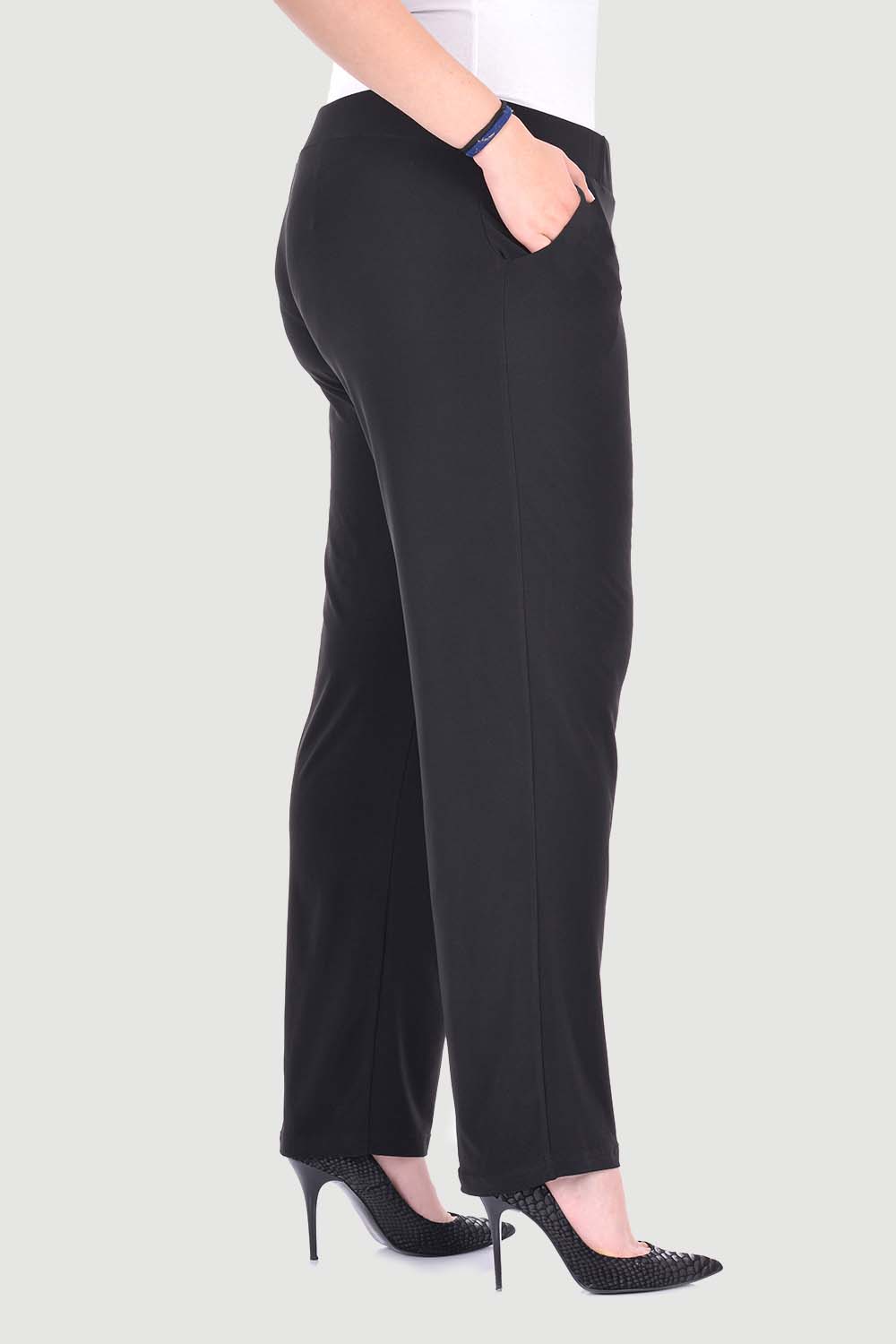 Широк панталон с джобове Шели - черен - My Store