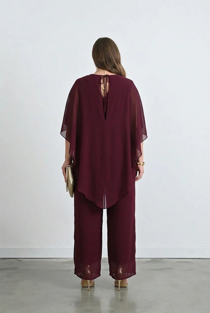 Svečani šifonski set od 2 dijela – bordo