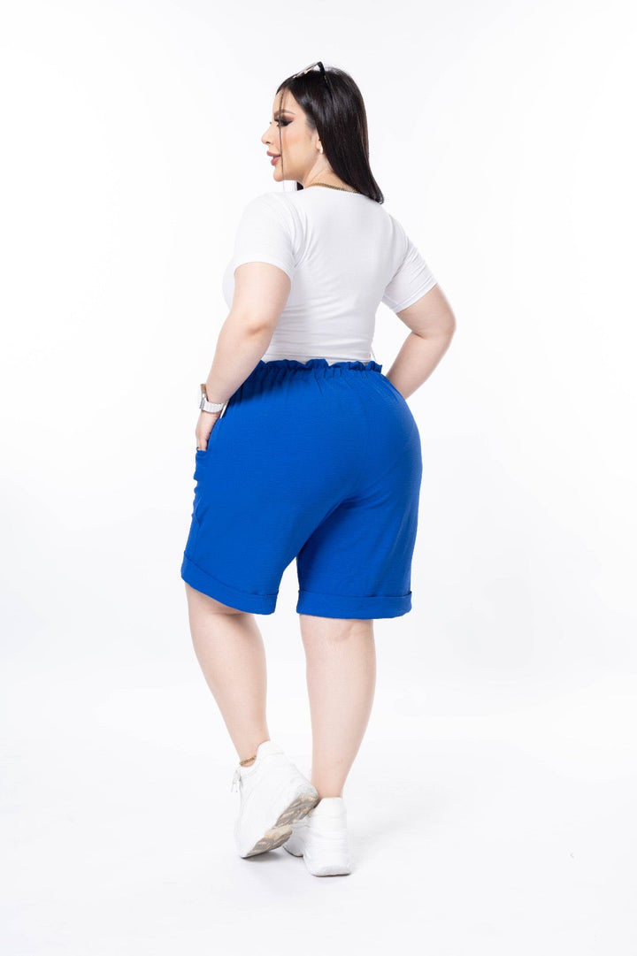Kratke hlače s manšetom - Plava