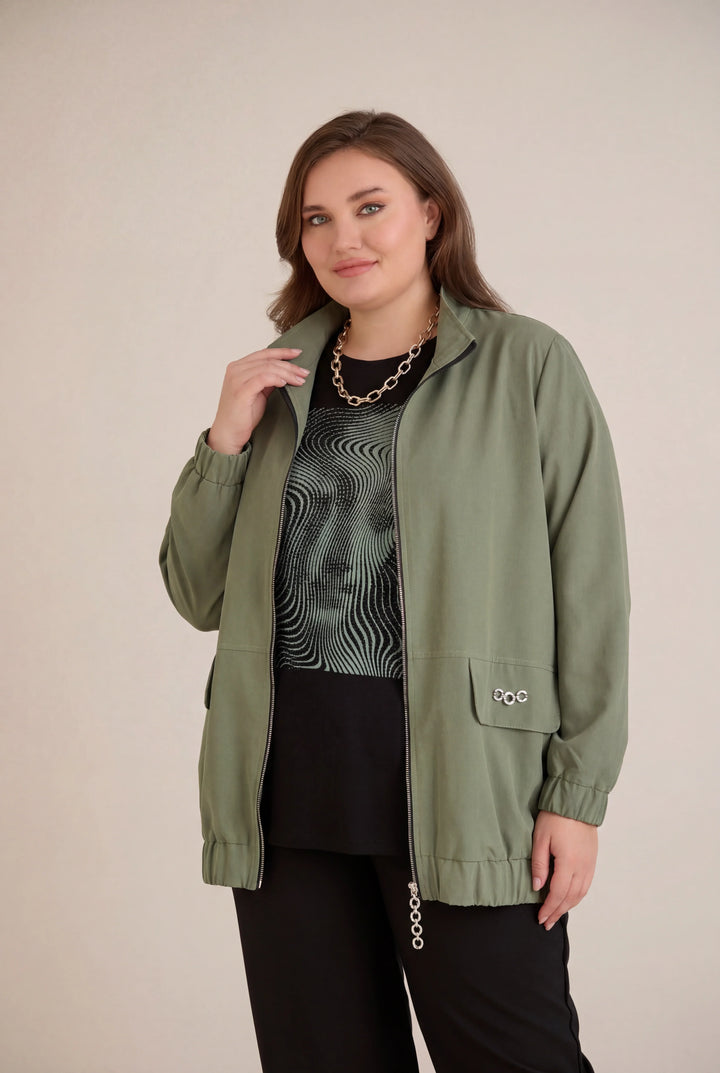 Proljetna bomber jakna – maslinasta