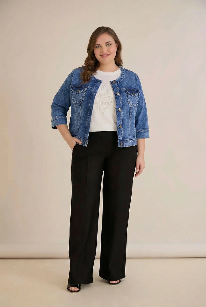 Ekskluzivne široke pantalone Borisa s kamenčićima na pojasu