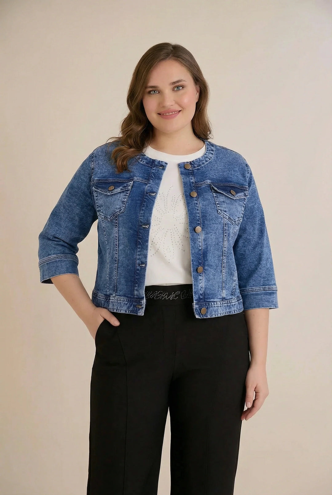 Ekskluzivne široke pantalone Borisa s kamenčićima na pojasu