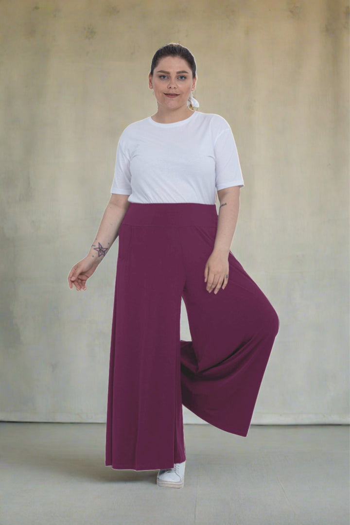 Макси пола-панталон с джобове Поли - лила