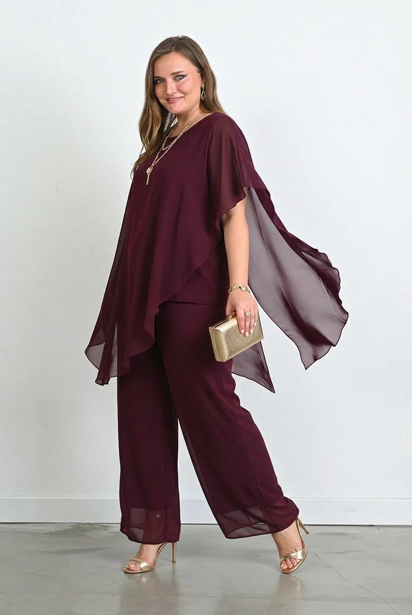 Svečani šifonski set od 2 dijela – bordo