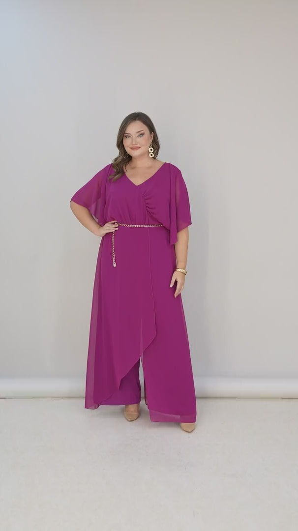 Šifonski kombinezon s lančić remenom – Veći brojevi