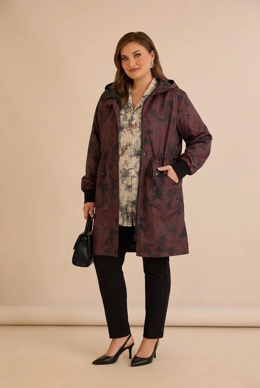 Prijelazna jakna tipa parka - bordo – detalj 1