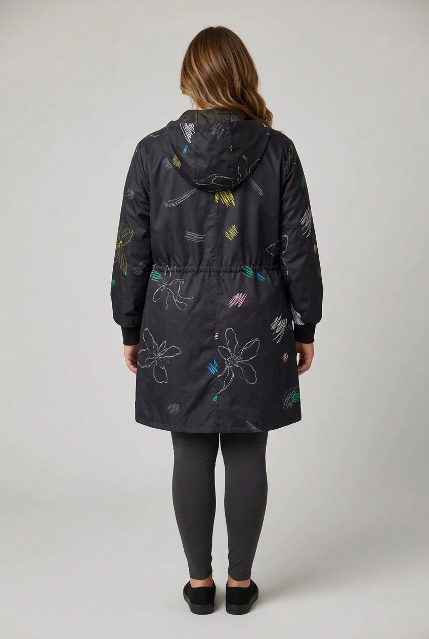 Prijelazna jakna tipa parka - crna – detalj 1